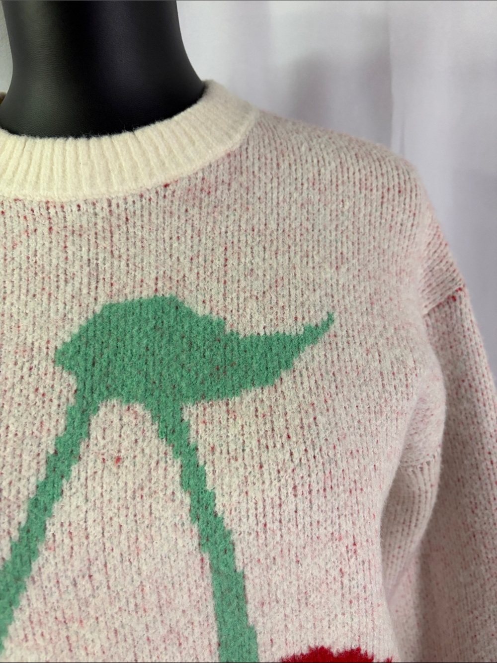 NWT A New Day White Multicolor Ciao Ciao Cherry Print Crewneck Sweater - Picture 6 of 16
